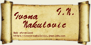 Ivona Nakulović vizit kartica